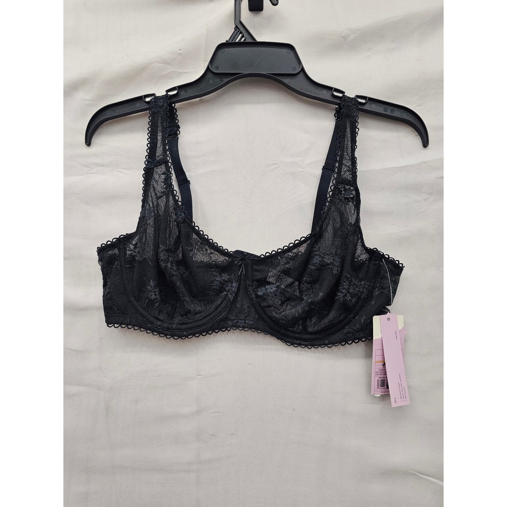 Wild Fable Womens Lace Underwire Bra Black Nylon Blend Casual Size 38B
